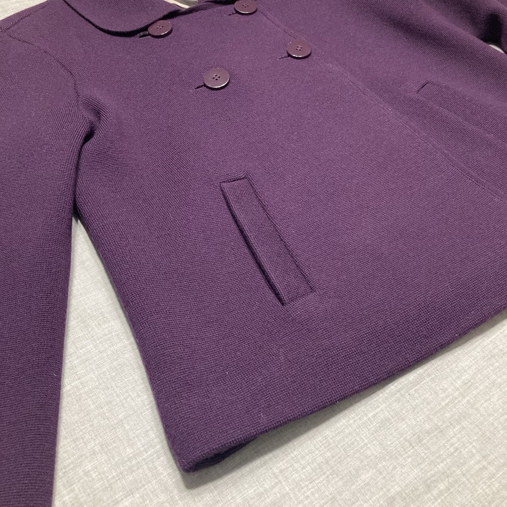 Talbots Petite Small Womens Purple Lined 100% Merino Wool Blazer Jacket Coat - Picture 4 of 14